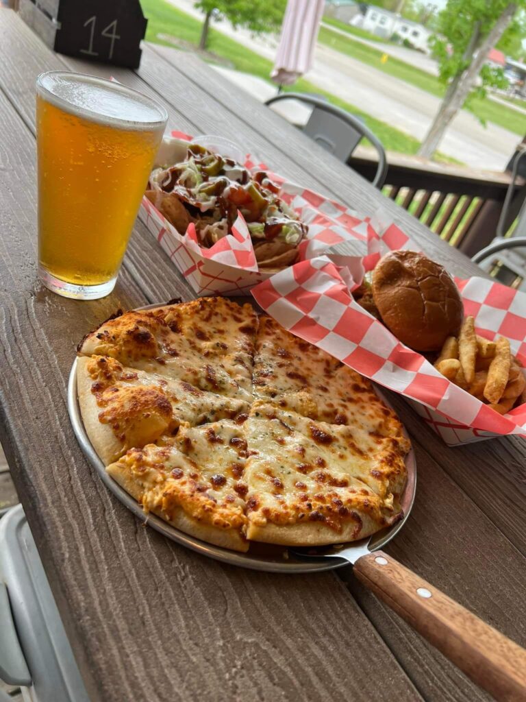 A table of food at Benny’s Off The Water