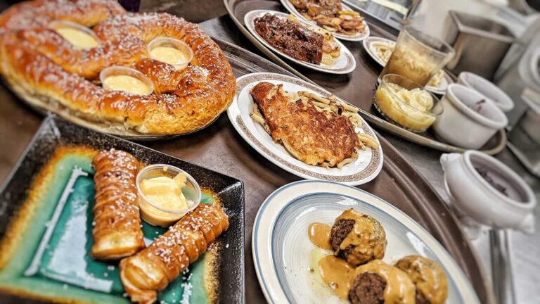 Food displayed at The German Cafe