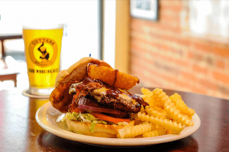 Burger and fries at 33 Brick Street