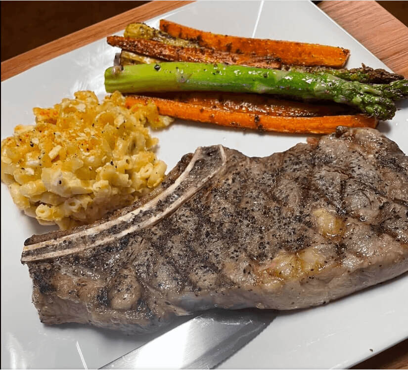 A steak meal at Burton’s Farmhouse