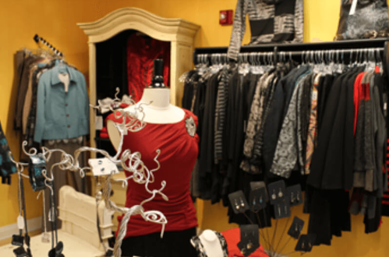 Clothing racks at Chastain’s