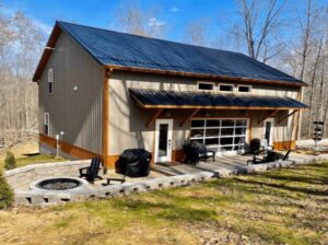 Firepit and seating at Cooper Cottage