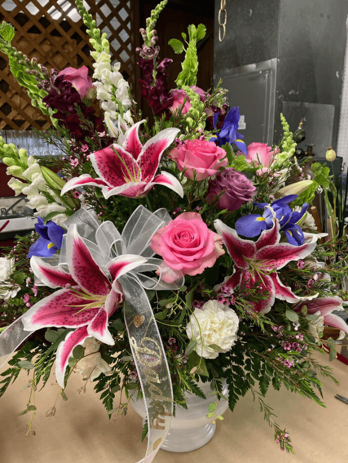 A floral arrangement at Flower Cottage