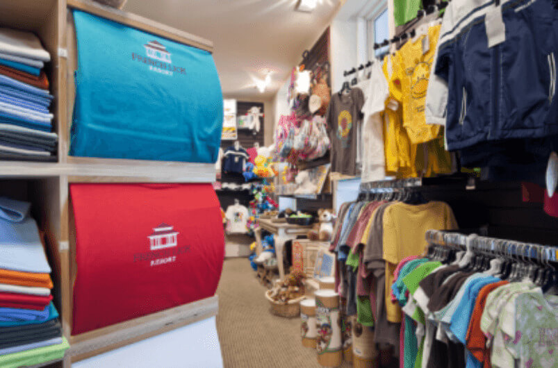 Clothing displayed at French Lick Mercantile Co.