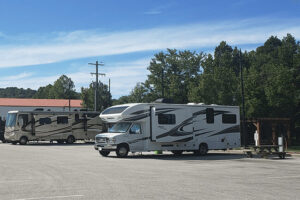 Campers parked at French Lick Resort RV Access