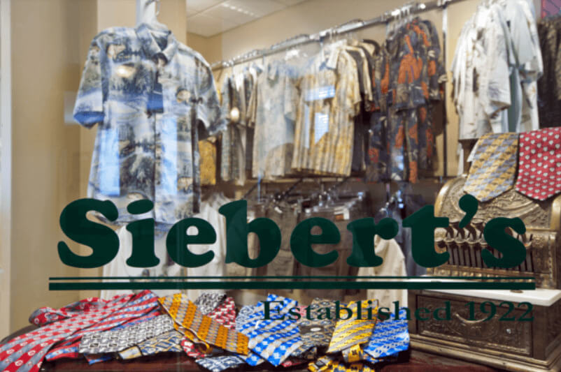Clothing displays at Siebert's