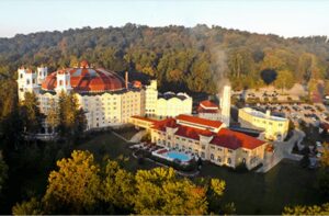 Overhead view of West Baden Springs Hotel