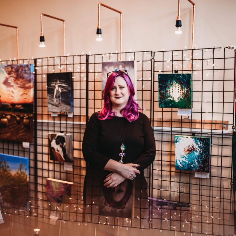 The artist at Alana Judah Art Studio & Gallery