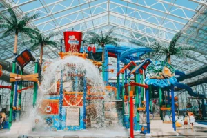 Splash area at the indoor water park