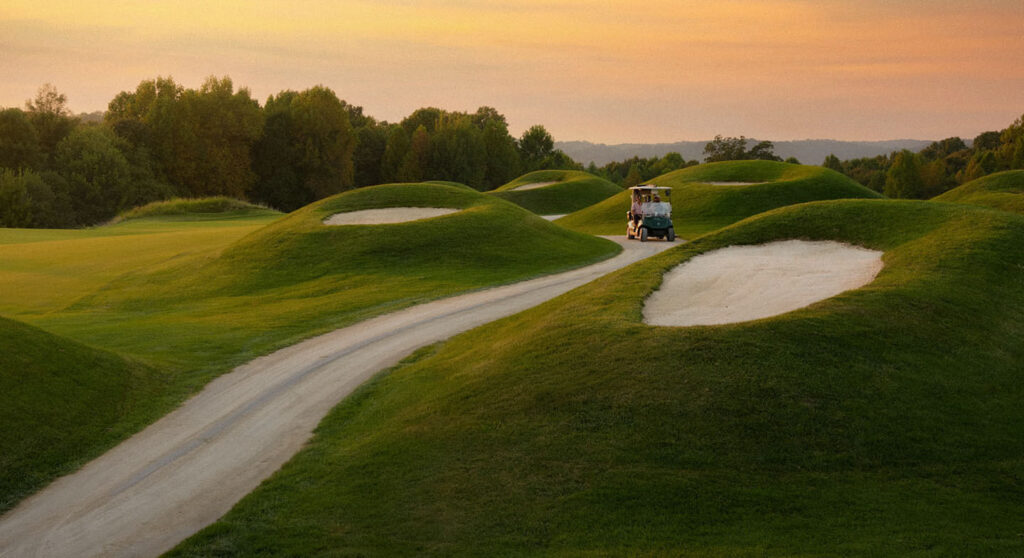Rolling hills on a golf course