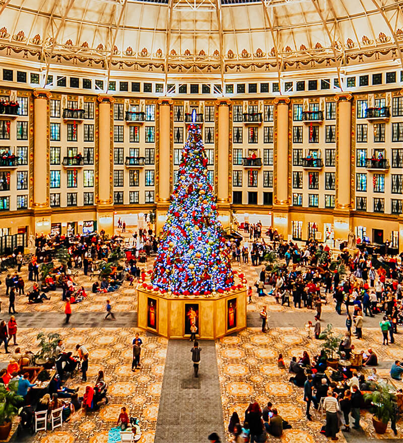 A large Christmas tree in West Baden