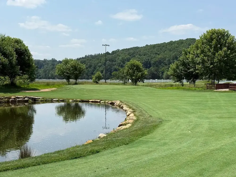 Golf course with a water hazard